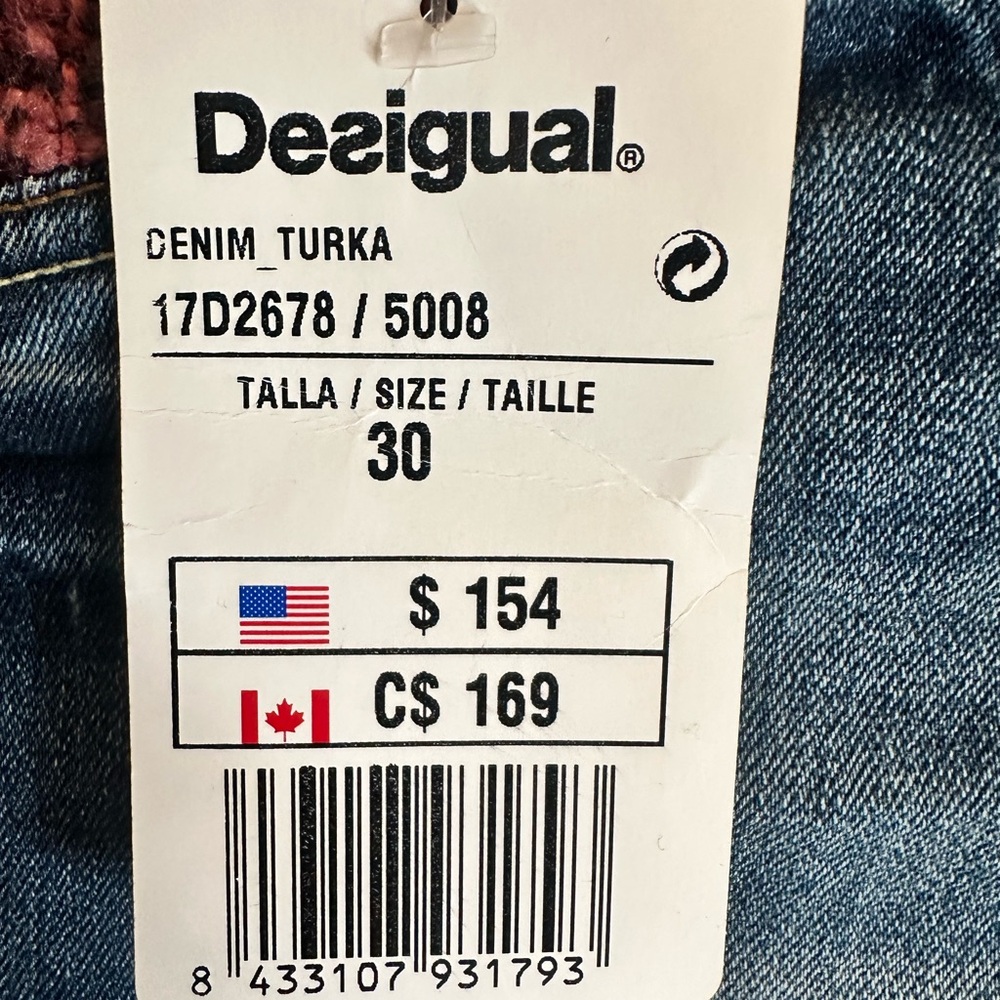 Desigual Blue Women's Jeans with Red Accents - Picture 8 of 8